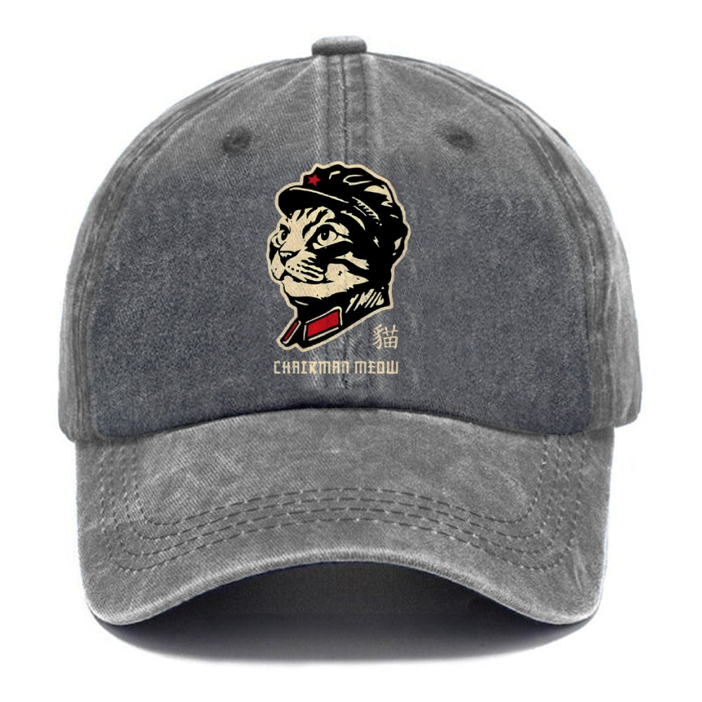 Chinese Spirit Cat Washed Cap