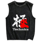 Technics Vintage Distressed Washed Tank Top