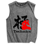 Technics Vintage Distressed Washed Tank Top