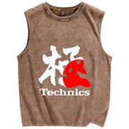 Technics Vintage Distressed Washed Tank Top