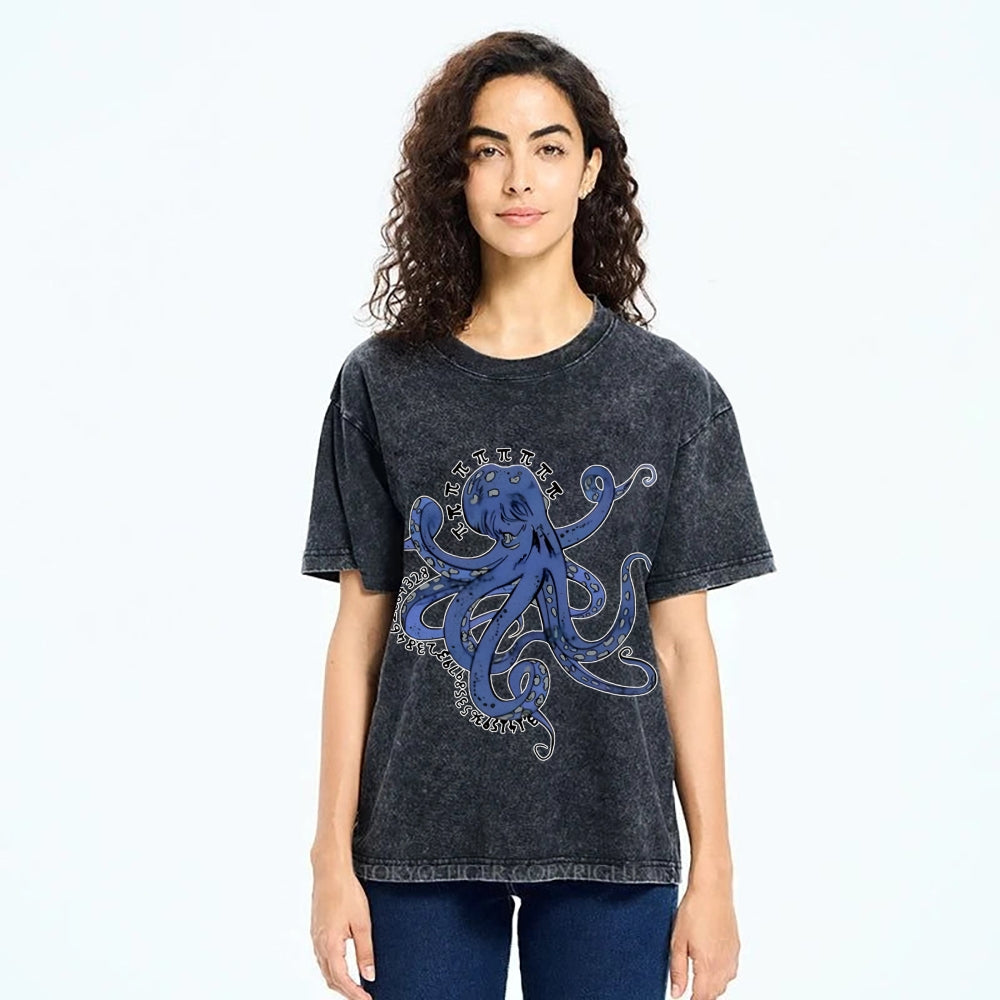 Pi Octopus Washed T-Shirt