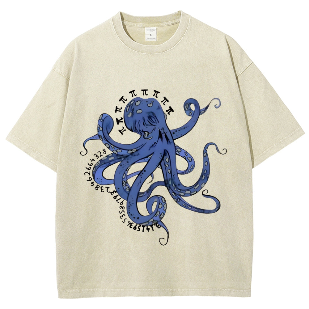 Pi Octopus Washed T-Shirt