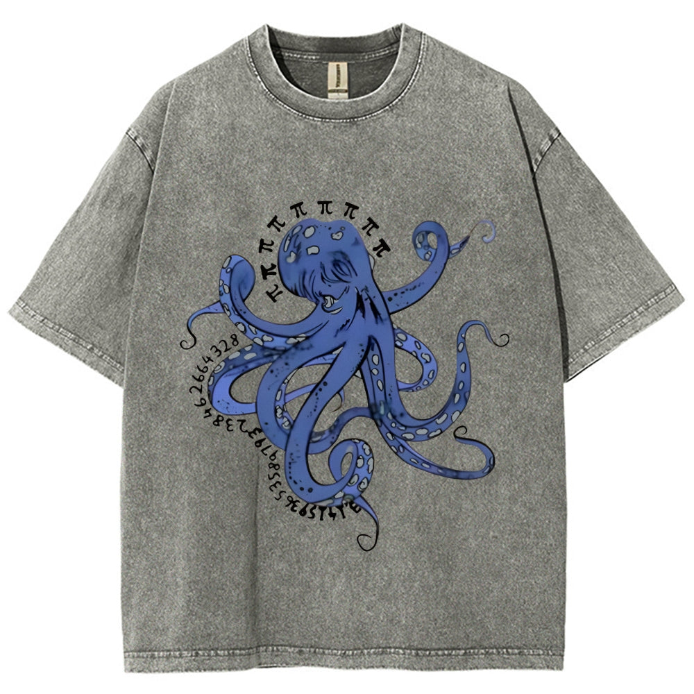 Pi Octopus Washed T-Shirt