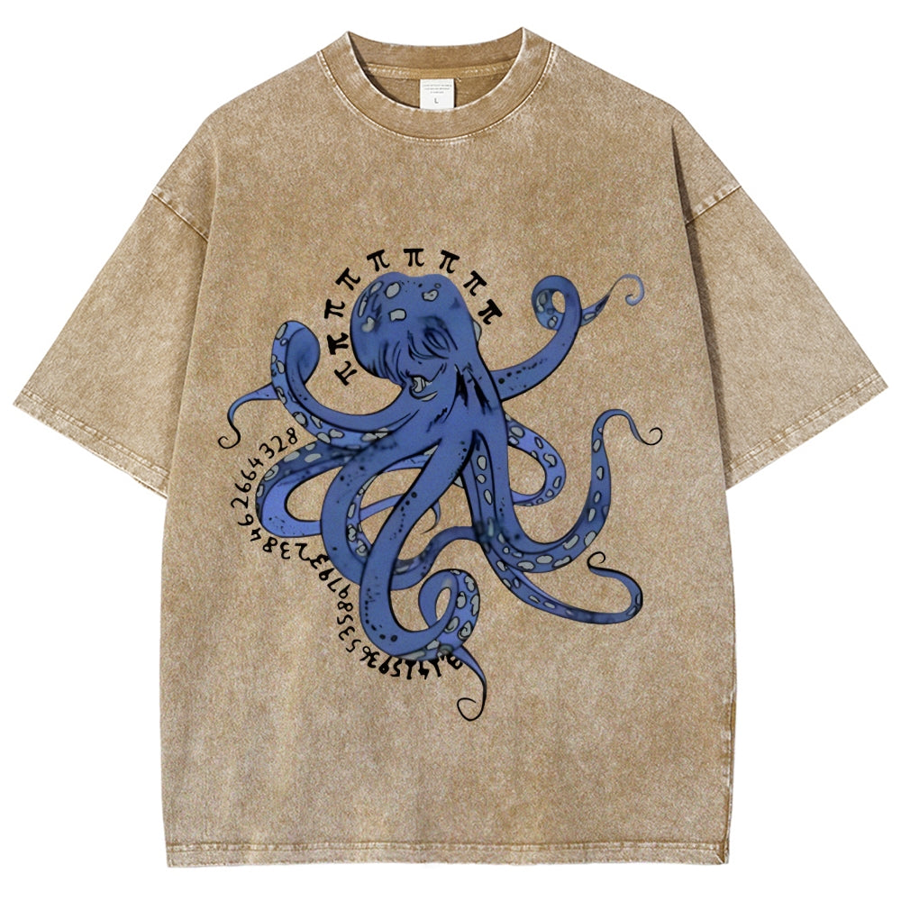 Pi Octopus Washed T-Shirt