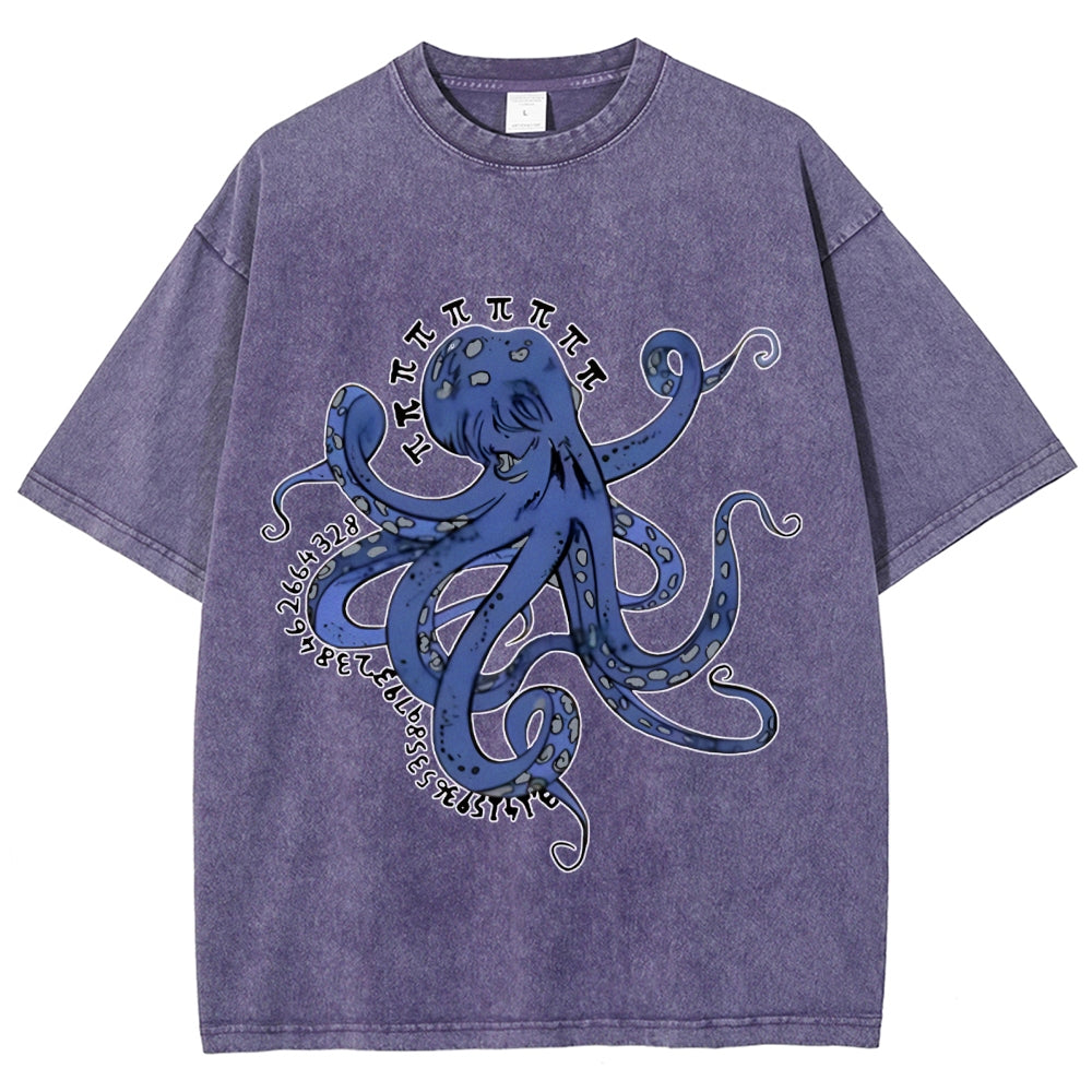 Pi Octopus Washed T-Shirt
