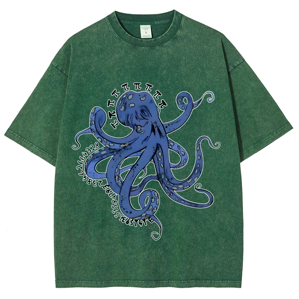 Pi Octopus Washed T-Shirt