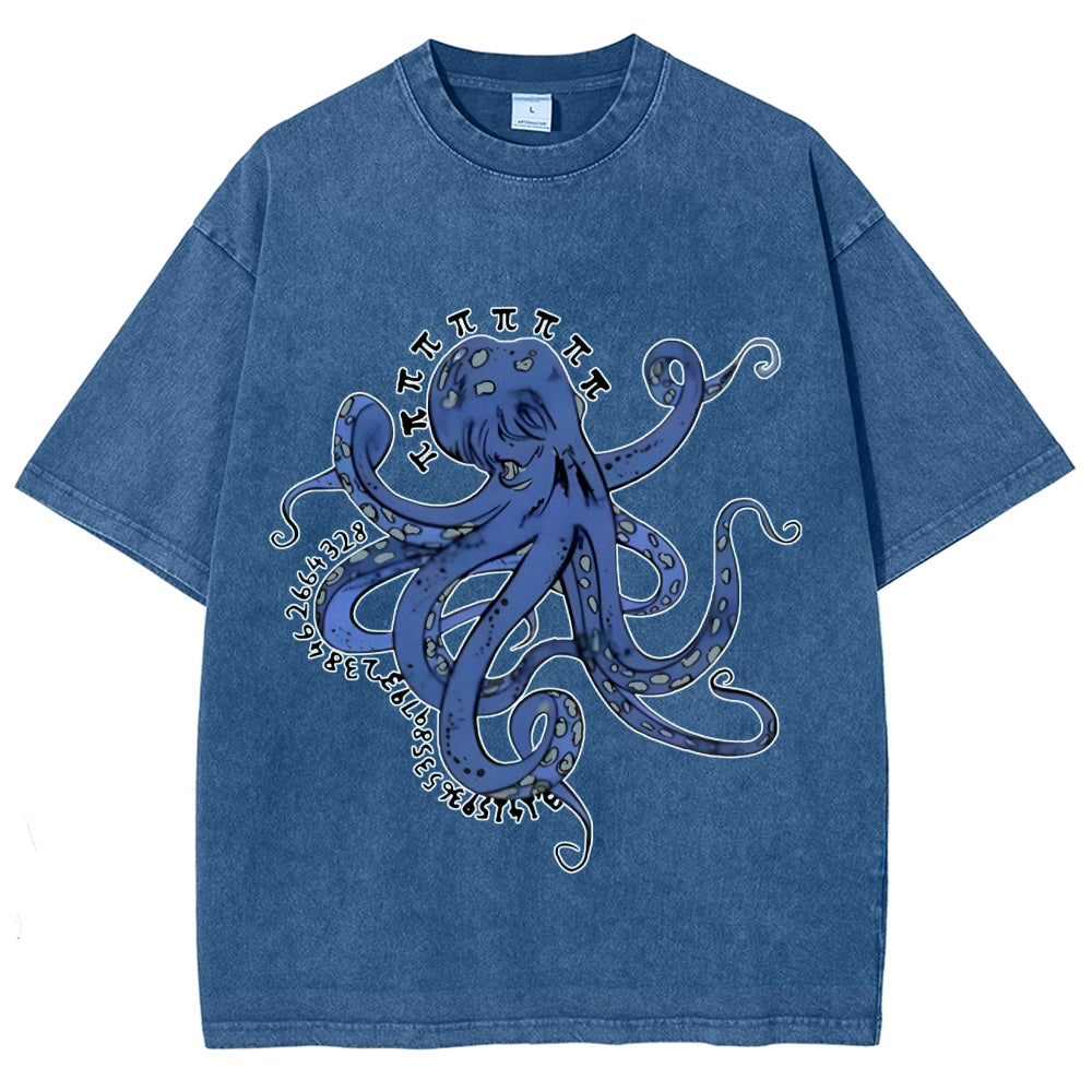Pi Octopus Washed T-Shirt