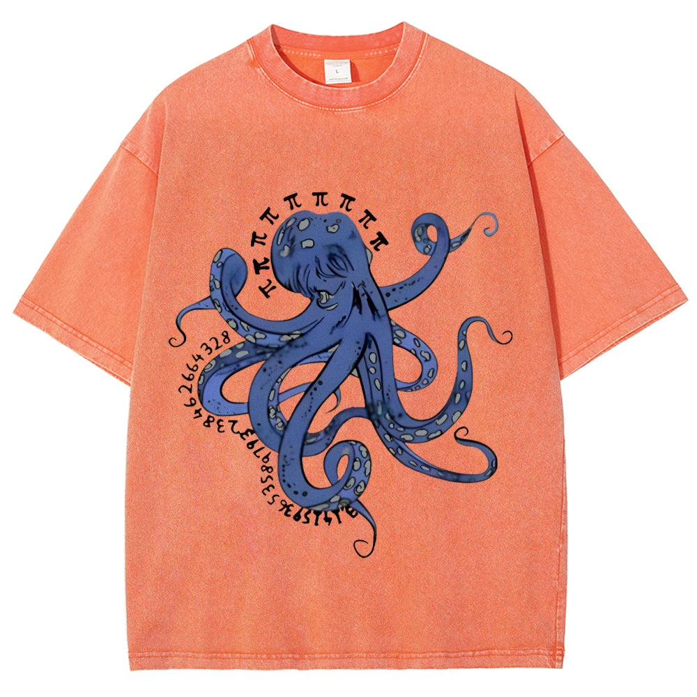 Pi Octopus Washed T-Shirt