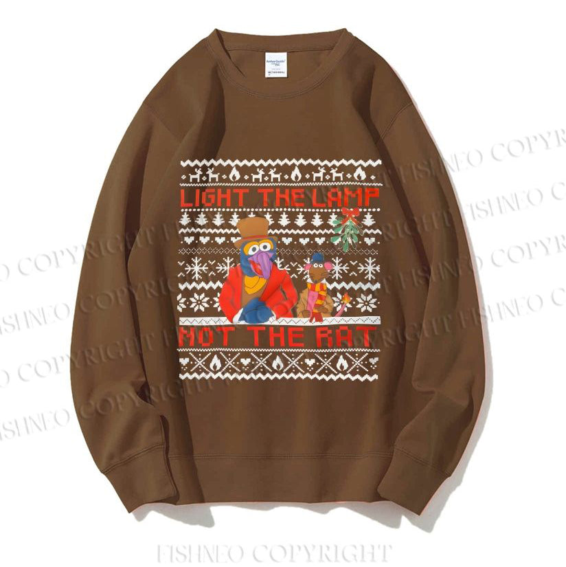 Light the Lamp Not the Rat Casual Crewneck Sweatshirt