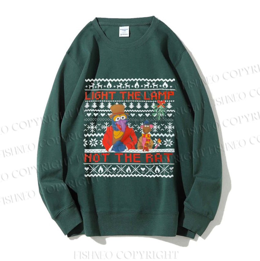 Light the Lamp Not the Rat Casual Crewneck Sweatshirt