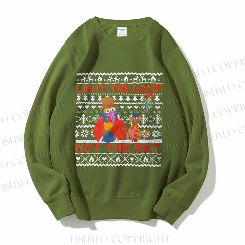 Light the Lamp Not the Rat Casual Crewneck Sweatshirt