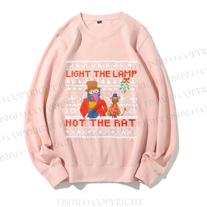 Light the Lamp Not the Rat Casual Crewneck Sweatshirt