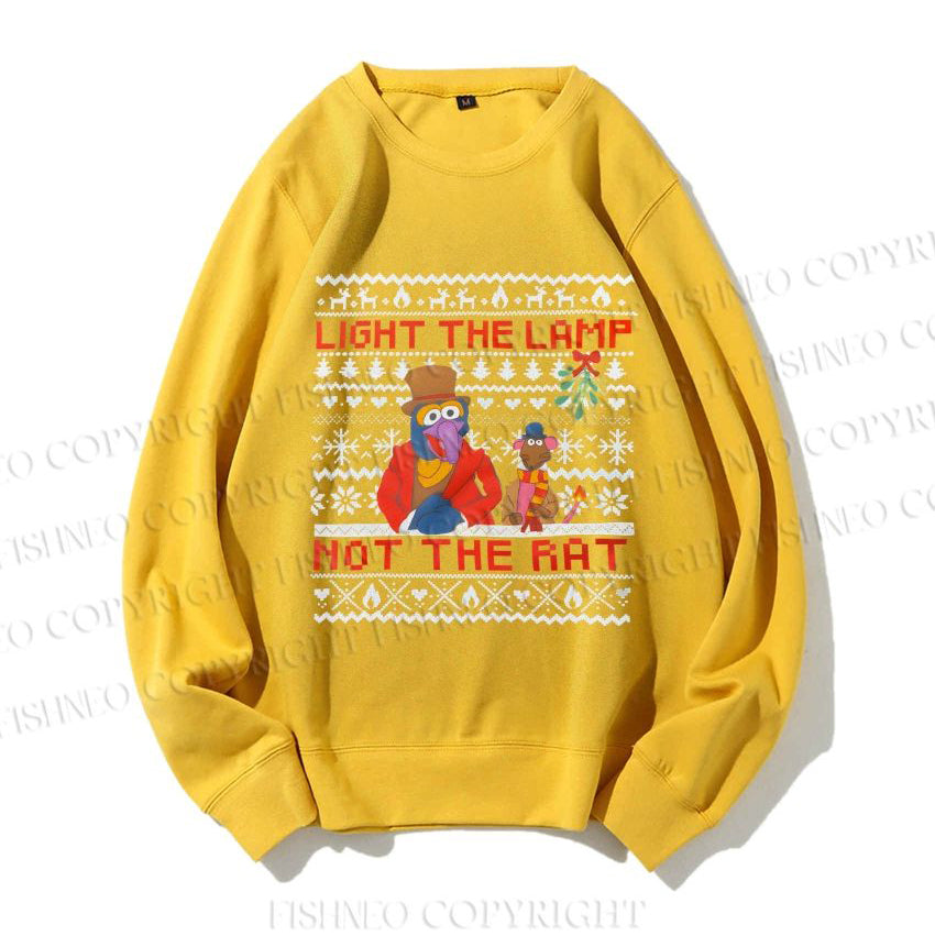 Light the Lamp Not the Rat Casual Crewneck Sweatshirt