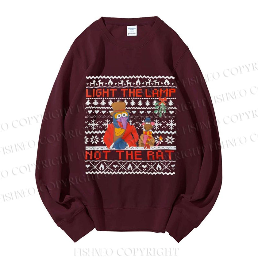 Light the Lamp Not the Rat Casual Crewneck Sweatshirt