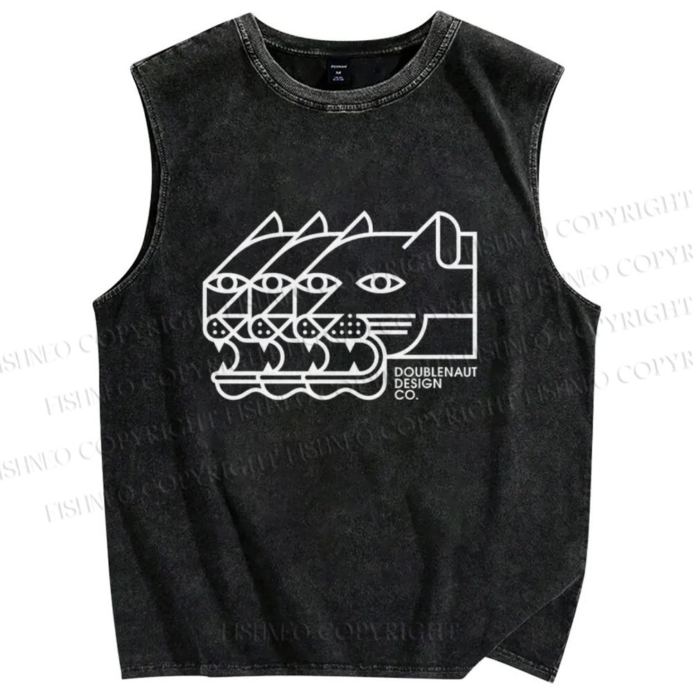 Unisex Doublenaut Printed Washed Tank Top