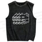 Unisex Doublenaut Printed Washed Tank Top