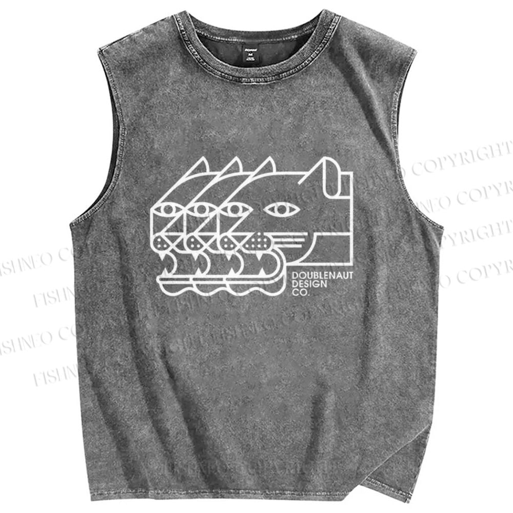 Unisex Doublenaut Printed Washed Tank Top