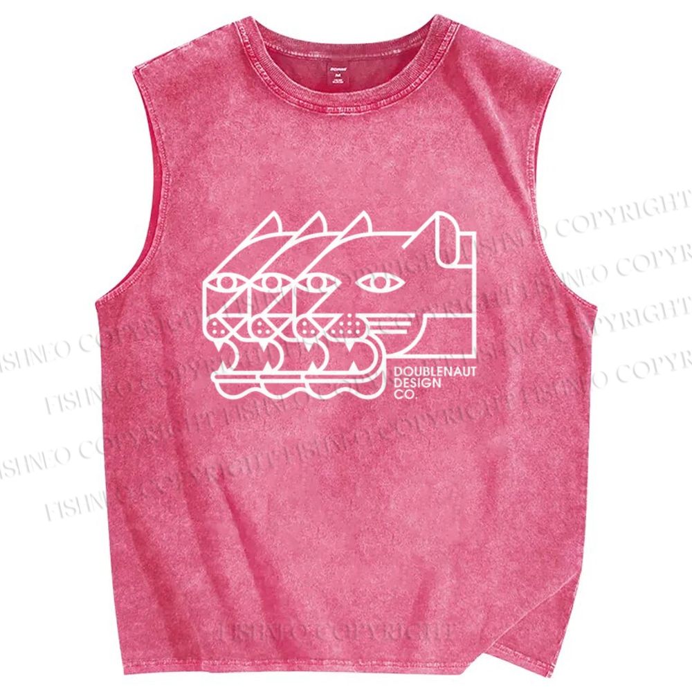 Unisex Doublenaut Printed Washed Tank Top