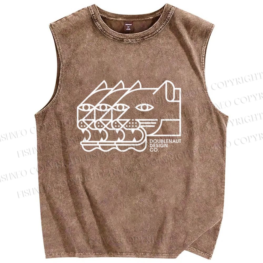 Unisex Doublenaut Printed Washed Tank Top