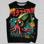 Unisex Martian Squid Printed Tank Top