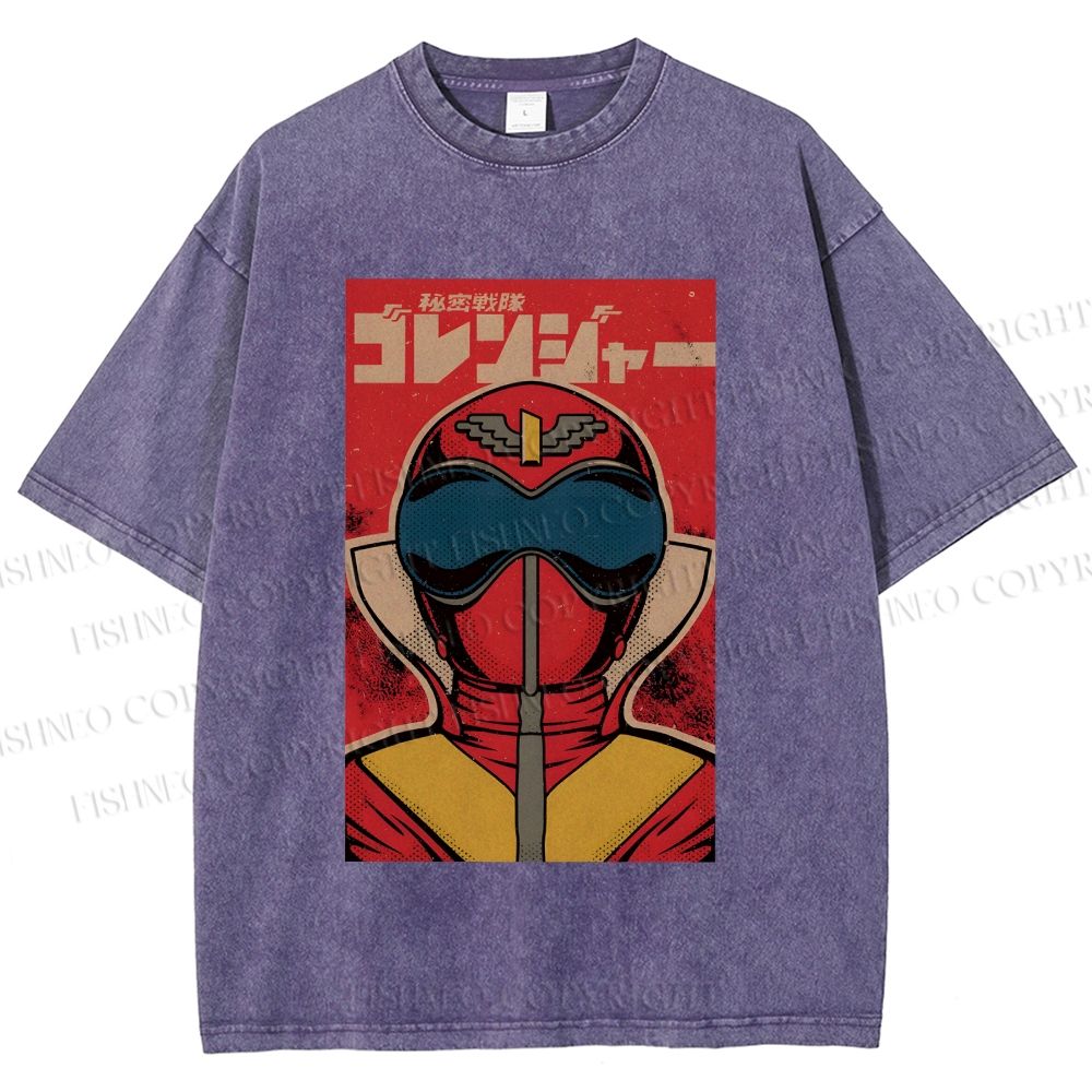 Unisex Himitsu Sentai Gorenger Akarenger Printed Washed Tee