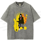 Unisex Kill Bill Graffiti Printed Washed Tee