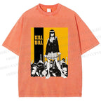Unisex Kill Bill Anime Printed Washed Tee