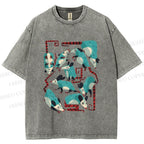 Unisex Blue Opossums Printed Washed Tee