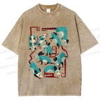 Unisex Blue Opossums Printed Washed Tee