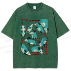 Unisex Blue Opossums Printed Washed Tee