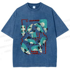 Unisex Blue Opossums Printed Washed Tee