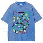 Unisex Blue Opossums Printed Washed Tee