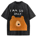 Funny Silly Bear Vintage Washed T-shirt