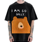 Funny Silly Bear Vintage Washed T-shirt