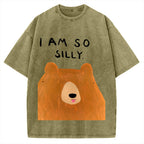 Funny Silly Bear Vintage Washed T-shirt
