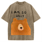 Funny Silly Bear Vintage Washed T-shirt