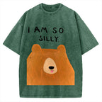 Funny Silly Bear Vintage Washed T-shirt