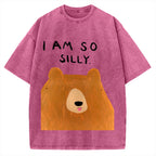 Funny Silly Bear Vintage Washed T-shirt