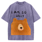 Funny Silly Bear Vintage Washed T-shirt