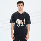 Unisex Yoshitomo Nara Dog Printed Washed Tee
