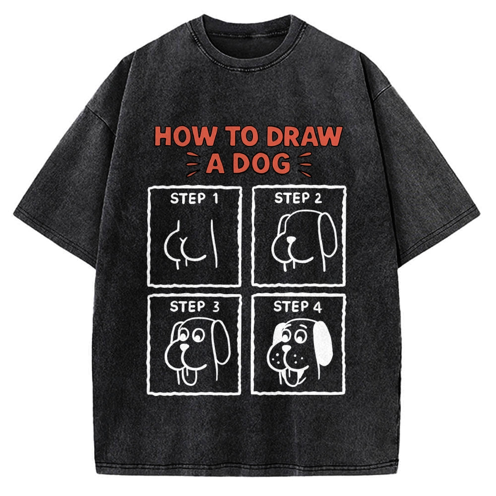 How to draw a dog Vintage Washed T-shirt