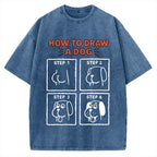 How to draw a dog Vintage Washed T-shirt