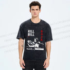Unisex Kill Bill Japanese Graffiti Printed Washed Tee