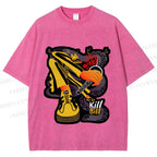 Unisex Kill Bill Printed Washed Tee