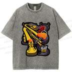 Unisex Kill Bill Printed Washed Tee