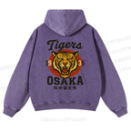 Tiger Osaka Printed Casual Washed Hoodie
