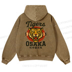 Tiger Osaka Printed Casual Washed Hoodie