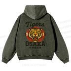 Tiger Osaka Printed Casual Washed Hoodie