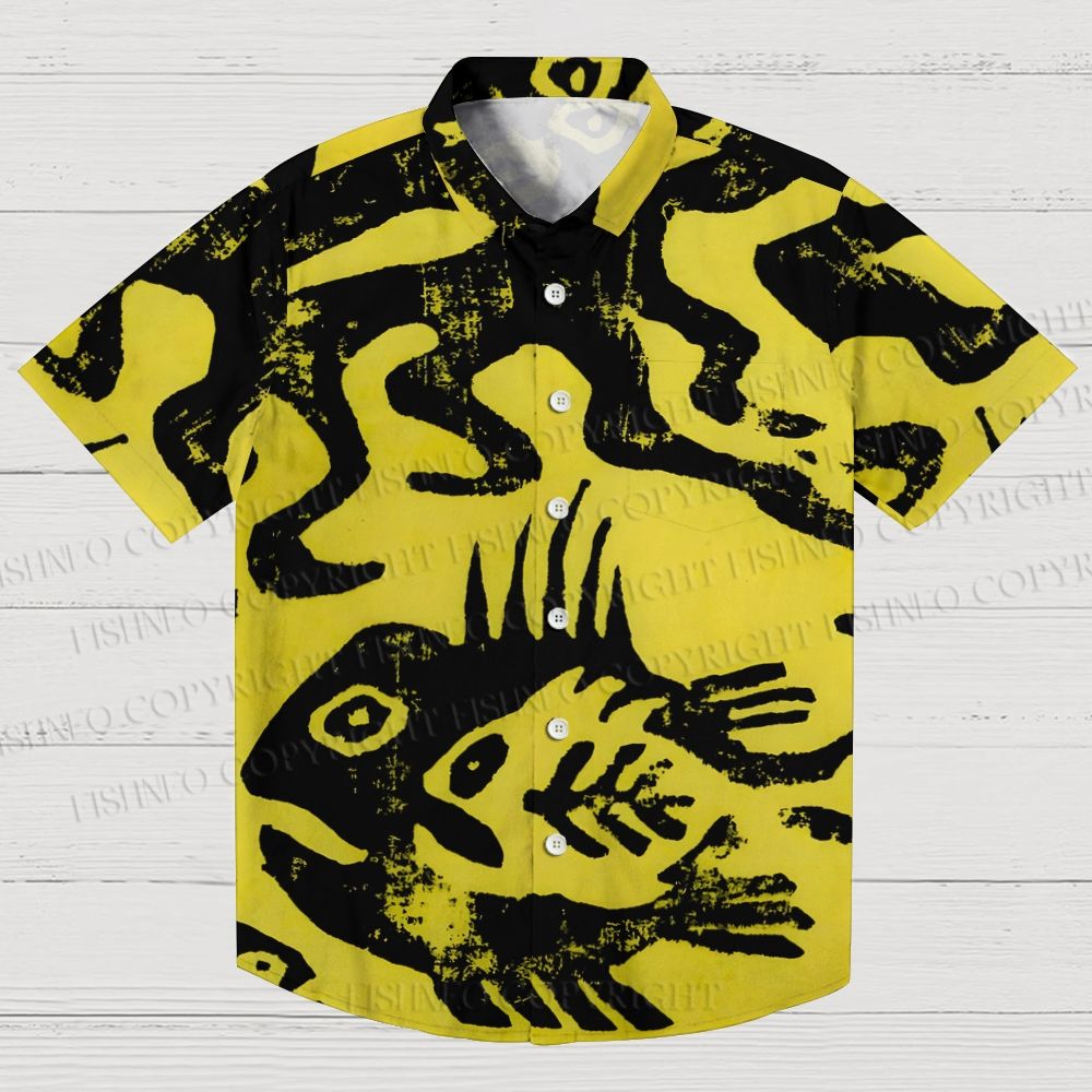 Artistic Octopus Fish Printed Men's Short-sleeved Shirts