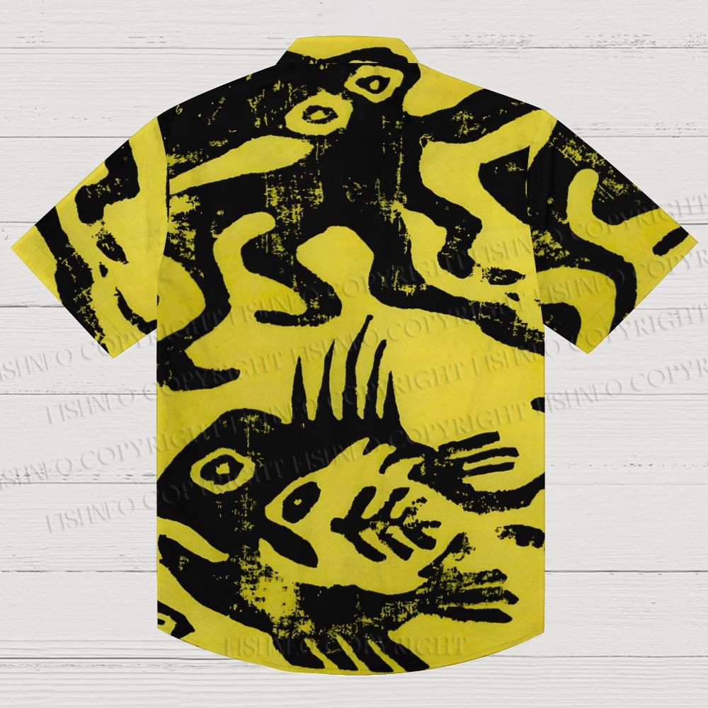 Artistic Octopus Fish Printed Men's Short-sleeved Shirts